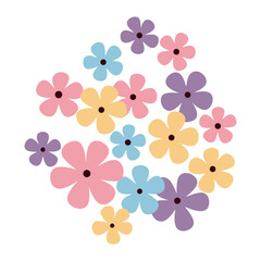 Abstract flowers, t. Spring flora. Flat vector illustration on white background