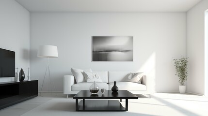 clean blurred living room home interior