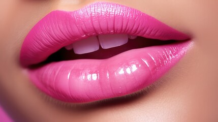 Obraz premium vibrant pink lips