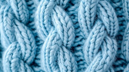 Professional Knitted Light Blue Fabric Texture for Warm Accessories