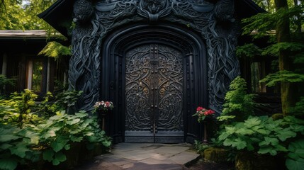 Fototapeta premium intricate black doors