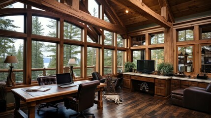 Fototapeta premium wood interior timber frame