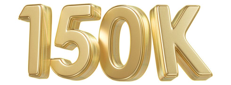150K Follower Golden Number 3D Render