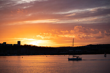 Sunset by the marina
