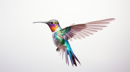 Fototapeta premium flight hummingbird on white