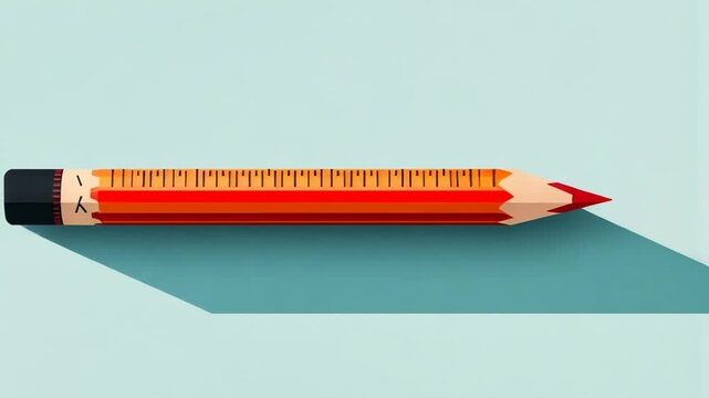 Precision and creativity, vector illustration of a pencil with ruler markings
