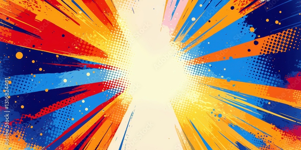 Aufkleber vibrant burst of colorful energy in dynamic abstract design