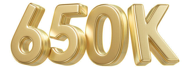 650K Follower Golden Number 3D Render