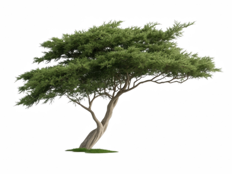 A large tree with a long trunk and many branches. The tree is the main focus of the image and it is a tall and majestic tree