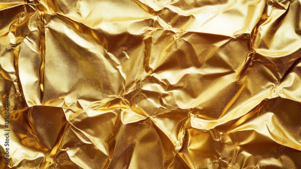 Poster golden foil with intricate crinkles forms a dazzling surface that captures light beautifully. this u