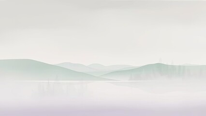 Serene Misty Mountains Lake Calm Nature Landscape