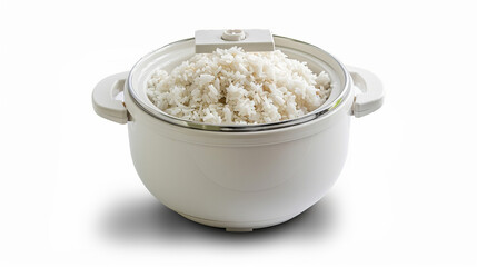 Rice Cooker product shoot, on an isolated white background, object focused, png, stock image, hd quality, blog post