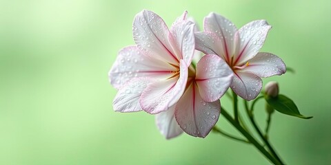Delicate Pink Flowers Dew Drops Floral Macro Photography Spring Bloom Nature