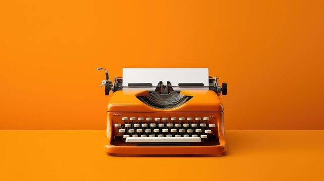 typewriter orange backround
