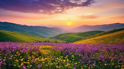 Obraz premium landscape purple yellow gradient