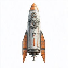 Detailed and isolated shot of a futuristic rocket, perfect for showcasing innovation in visuals.