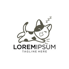 minimalist cat design with happy expression for relaxed and fun business branding