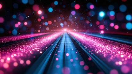 Obraz premium Futuristic pathway glowing with vibrant lights