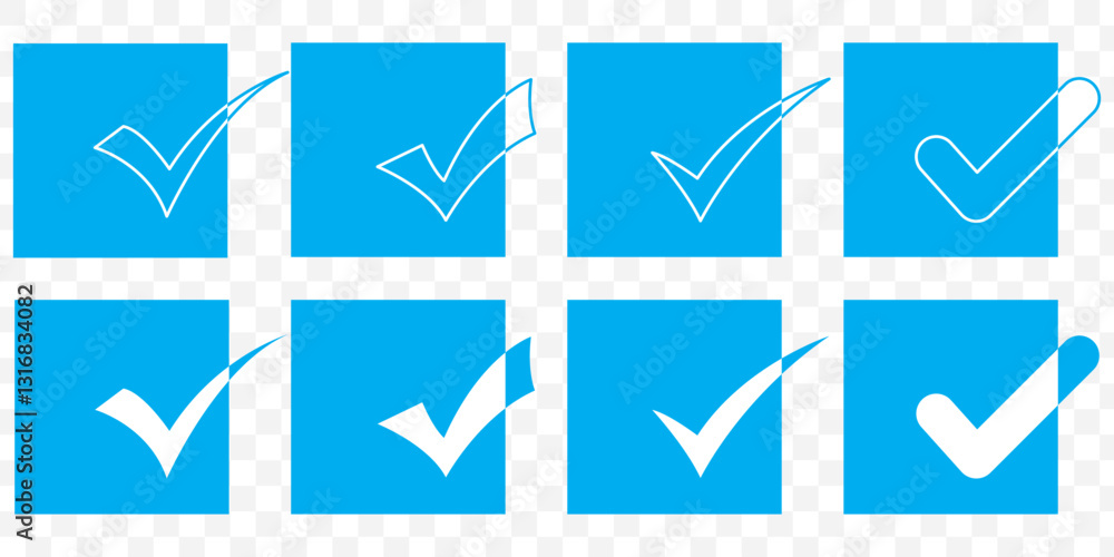 Poster check mark icon set. check box icon with correct, accept checkmark icons green tick box, check list 