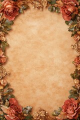 Elegant floral border design vintage style graphic art soft colors framed view aesthetic appeal