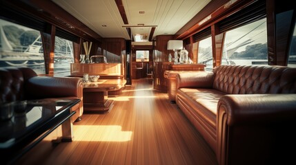 photograph blurred yacht interior