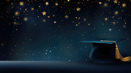 metallic graduation background with stars