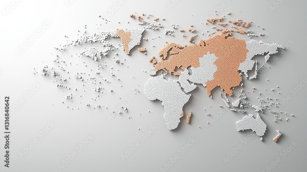 Aufkleber an interactive dotted world map allowing users to zoom in and explore specific regions or data point