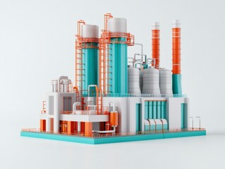 Futuristic 3D Model of Biomass Power Plant with Advanced Design