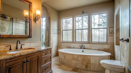 A modern bathroom featuring high-quality waterproof cabinetry and fixtures.
