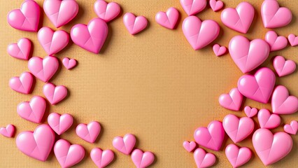 Pink Hearts Frame Love Romance Valentine s Day Background