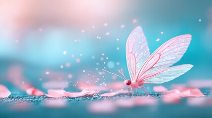 A mischievous fairy with delicate wings and a sprinkle of pixie dust, hiding among flower petals, inviting the viewer into a world of magic.