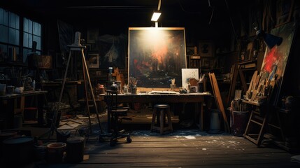 Obraz premium ambient art studio dark