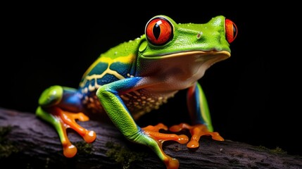 branch red eyed tree frog