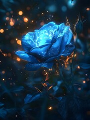 blue rose in the forest