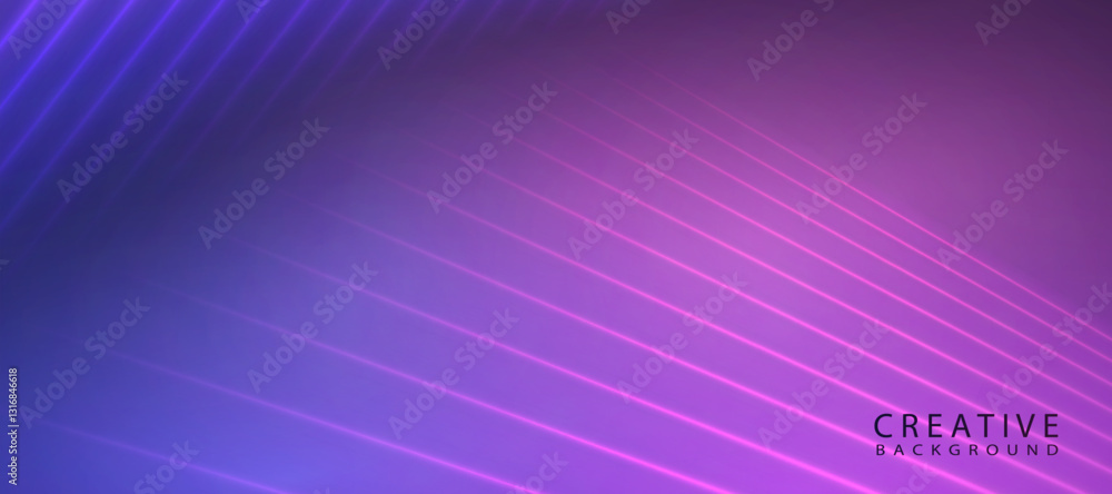 Poster abstract vector background of bright purple neon lines. hi-tech design for illustrations, banners, b