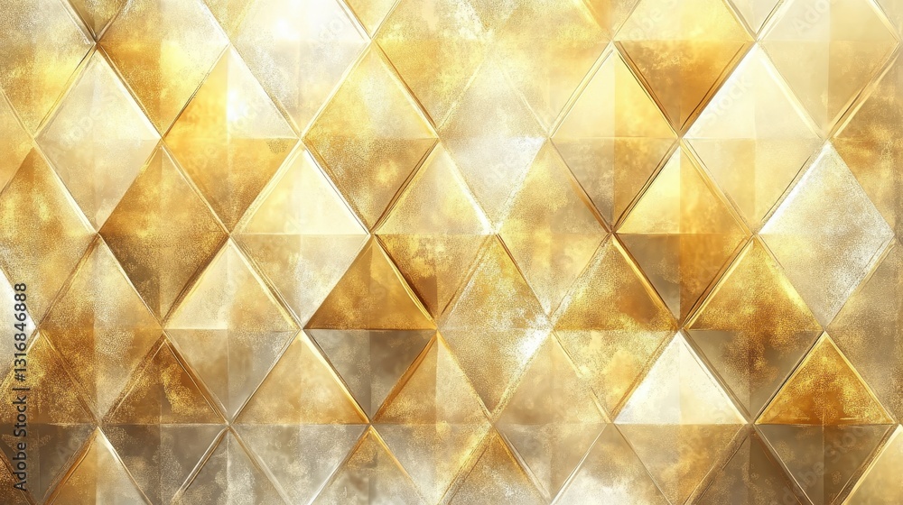 Poster abstract gold geometric texture, shimmering triangles create a luxurious backdrop. ideal for project