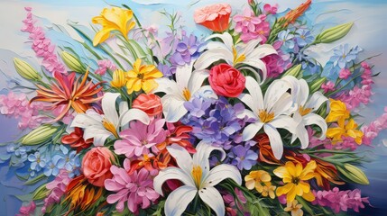 Fototapeta premium bouquet flower oil painting