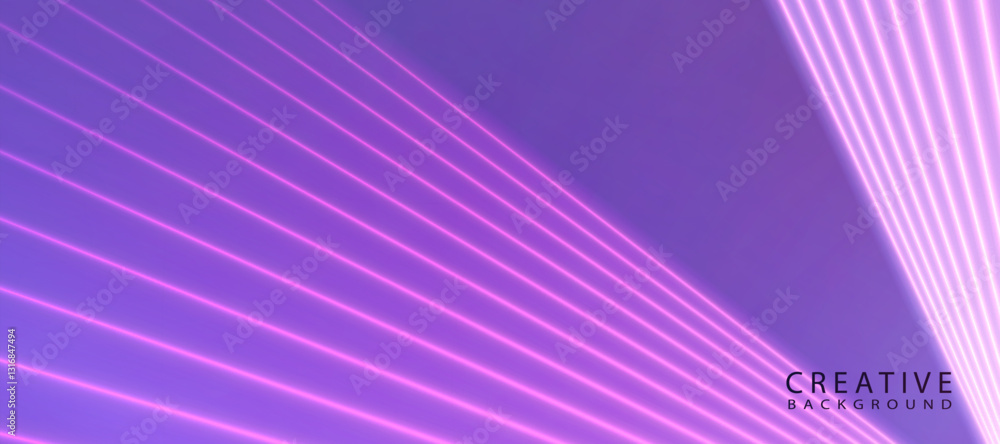 Poster abstract vector background of bright purple neon lines. hi-tech design for illustrations, banners, b