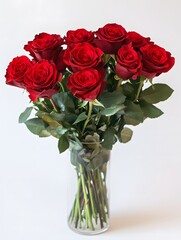 roses in vase