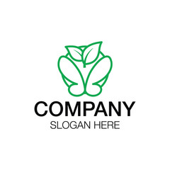 Organic Butterfly Logo Design