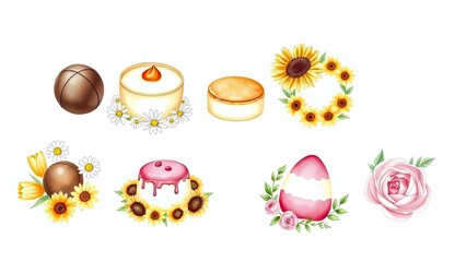 Spring Sweets Floral Decorations Easter Treats Cakes Sunflowers Roses