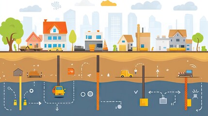 Obraz premium A step-by-step illustration showing the importance of zoning wet and dry areas.