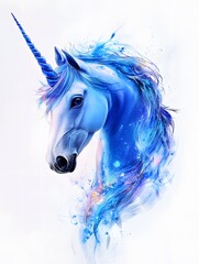magic_sapphire_unicorn_on_white_background