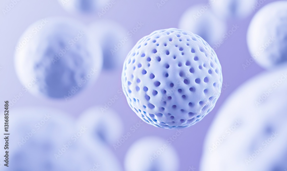 Poster abstract 3d render of textured spheres.