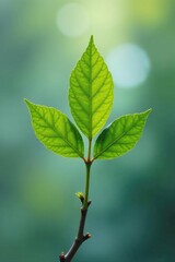 Naklejka premium Single isolated branch on white background with subtle light exposure, detail, closeup