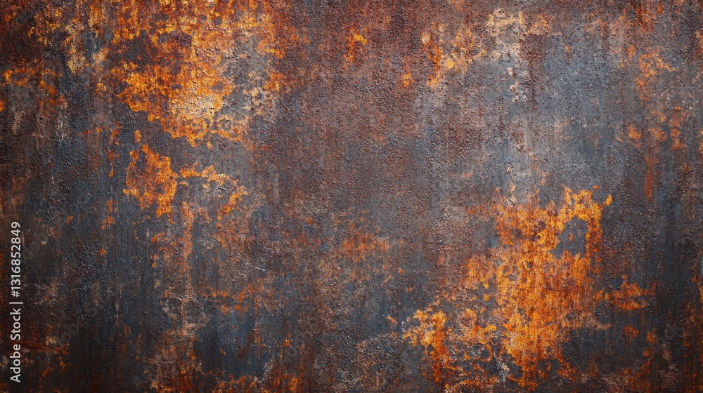 Poster weathered metal surfaces come alive with vibrant rust patterns and deep colors, showcasing the intri
