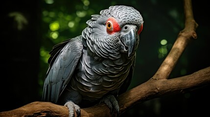 Obraz premium eyes gray parrot
