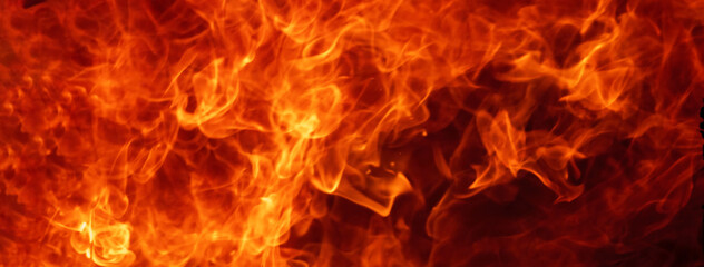 Banner Fire explosion flammable car fire on street smoke, hot danger flame burning effect. Fire burn car accident disaster conflagration. Burning red flame high heat inferno explode with copy space