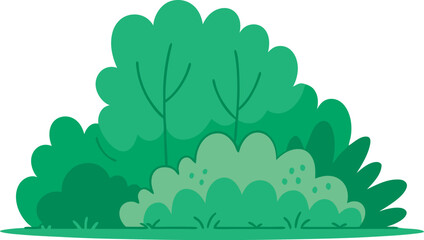 Obraz premium Green Bushes Vector Illustration | Flat Design Style | Clipart