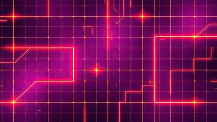 Obraz premium Abstract Purple Grid Network Tech Background Digital Design Glowing Lines